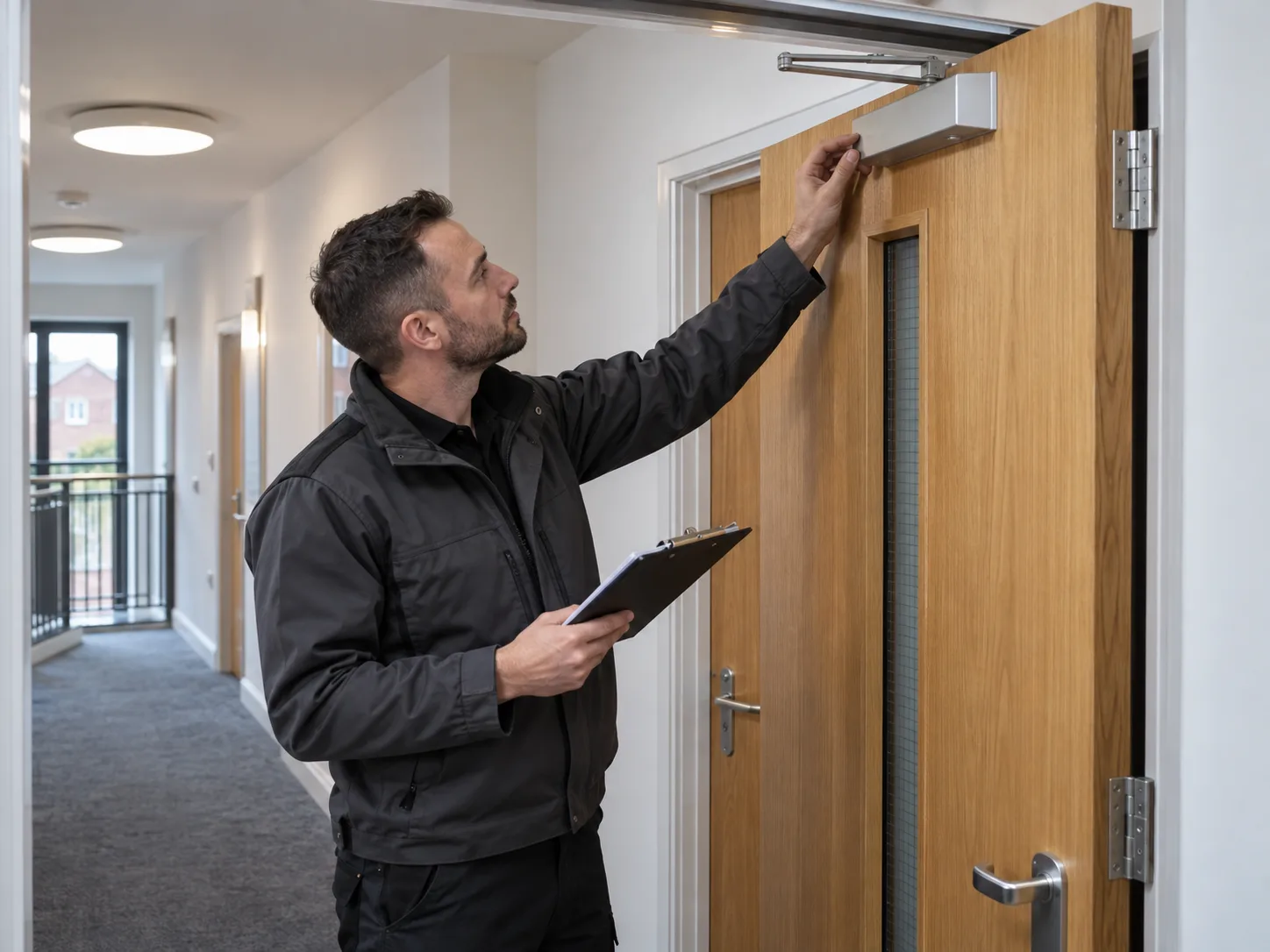 Fire door inspection in a rental property
