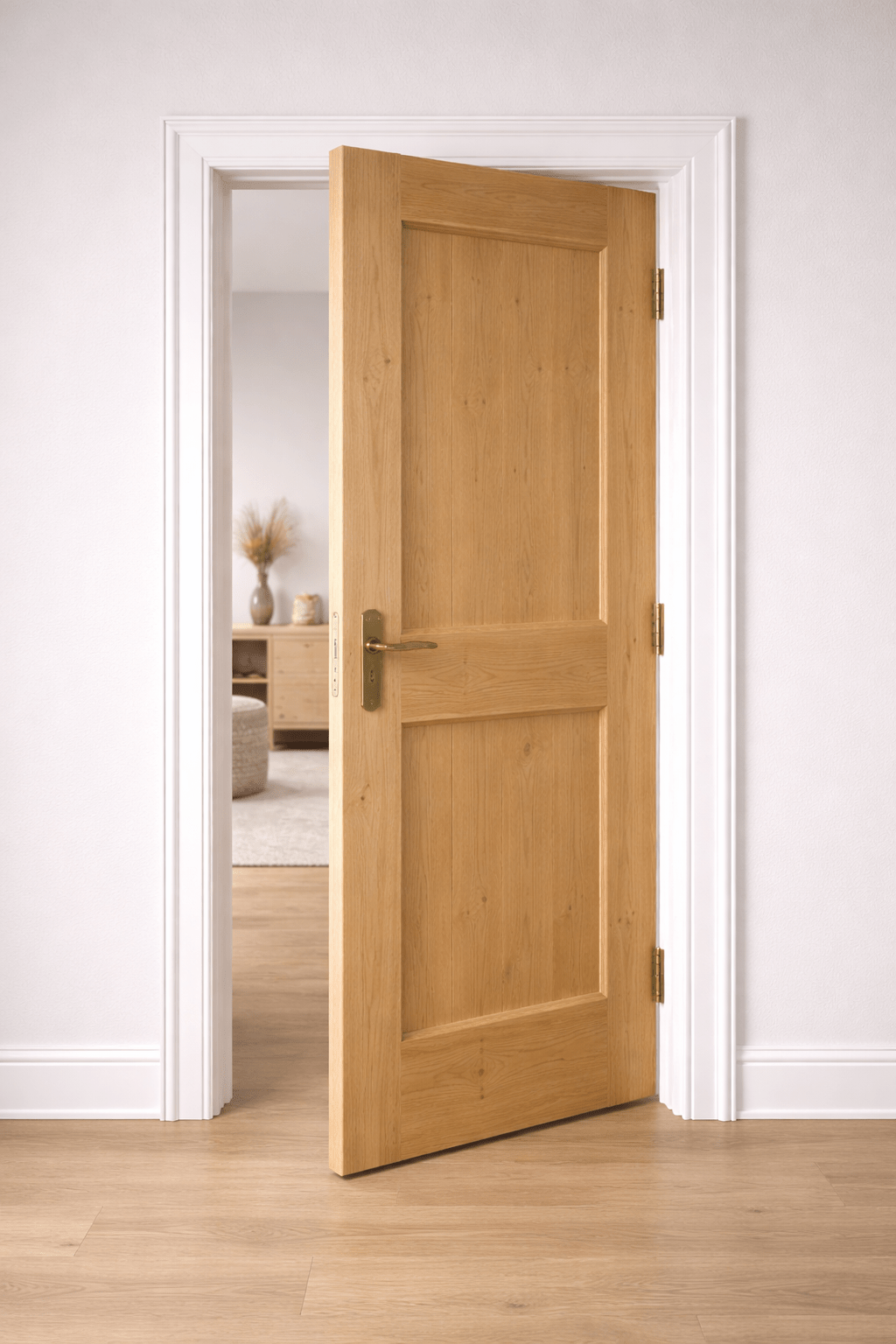 Internal door after fitting is complete